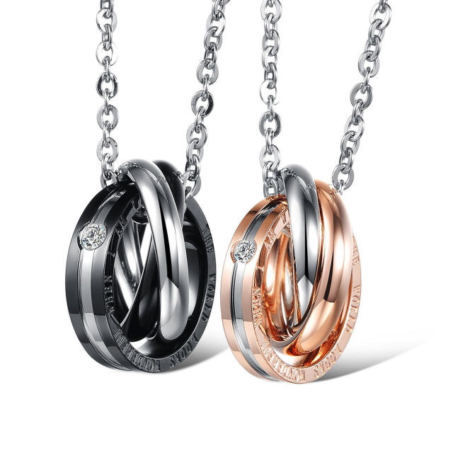 Classic twist circle stainless steel necklace