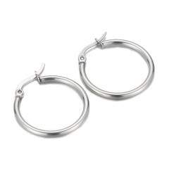 Silver color easy match stainless steel earrings hoop earrings
