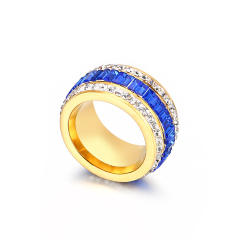 Color diamond stainless steel rings chunky rings