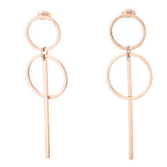 Concise geometric circle stainless steel earrings