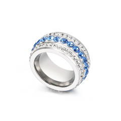 Color diamond stainless steel rings chunky rings