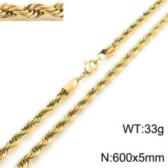 18K gold color stainless steel necklace rope chain necklace