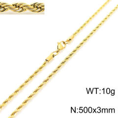 18K gold color stainless steel necklace rope chain necklace