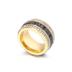 Color diamond stainless steel rings chunky rings