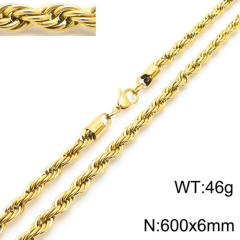 18K gold color stainless steel necklace rope chain necklace