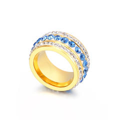 Color diamond stainless steel rings chunky rings