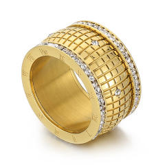 Hiphop vintage Roman numerals chunky rings