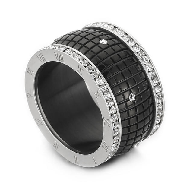 Hiphop vintage Roman numerals chunky rings