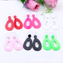 Concise geometric drop shape acrylic earrings