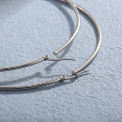 Silver color easy match stainless steel earrings hoop earrings