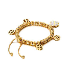 Classic clover charm stainless steel bracelet