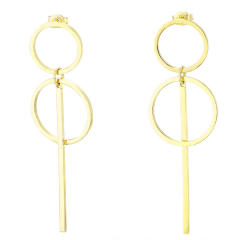 Concise geometric circle stainless steel earrings