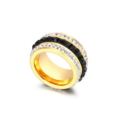 Color diamond stainless steel rings chunky rings