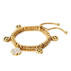 Classic clover charm stainless steel bracelet