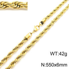 18K gold color stainless steel necklace rope chain necklace