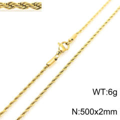 18K gold color stainless steel necklace rope chain necklace