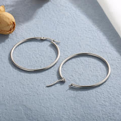 Silver color easy match stainless steel earrings hoop earrings