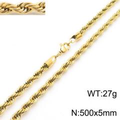 18K gold color stainless steel necklace rope chain necklace