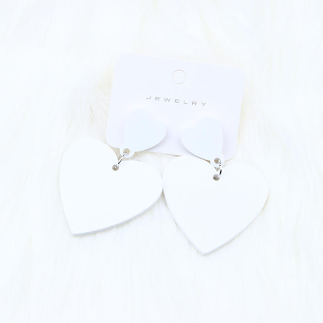 15 color acrylic heart earrings