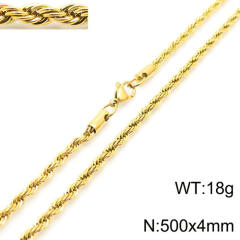 18K gold color stainless steel necklace rope chain necklace