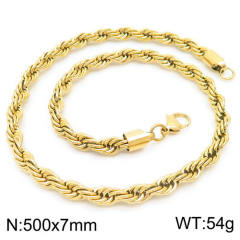 18K gold color stainless steel necklace rope chain necklace