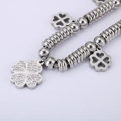 Classic clover charm stainless steel bracelet