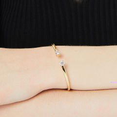 18K real gold plated elegant opening bangle