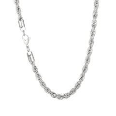 Silver color rope chain stainless steel necklace