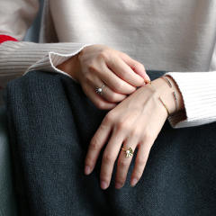 Concise real gold plated openning bangle