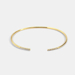 Concise real gold plated openning bangle