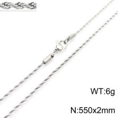 Silver color rope chain stainless steel necklace