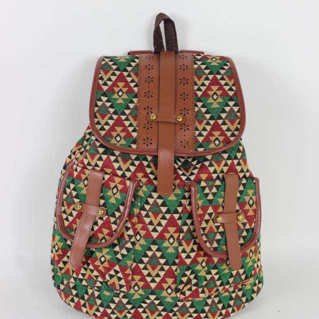 Outdoor canvas boho backpack bag