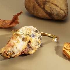 18K real gold plated elegant opening bangle