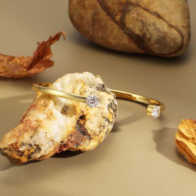 18K real gold plated elegant opening bangle