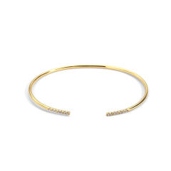 Concise real gold plated openning bangle