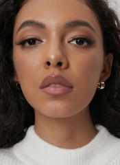 Concise design real gold plated hoop earrings