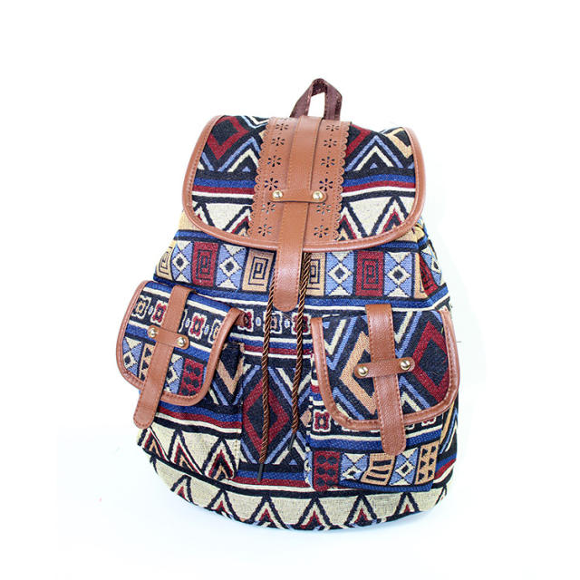 Outdoor canvas boho backpack bag