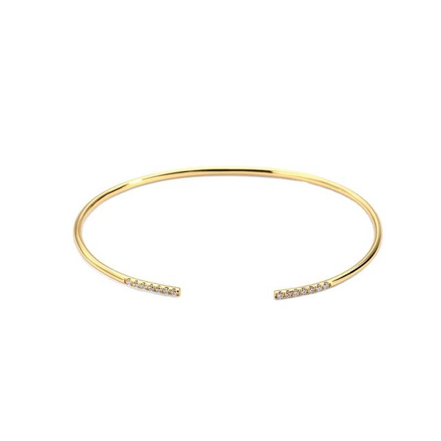 Concise real gold plated openning bangle