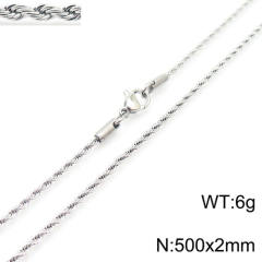 Silver color rope chain stainless steel necklace
