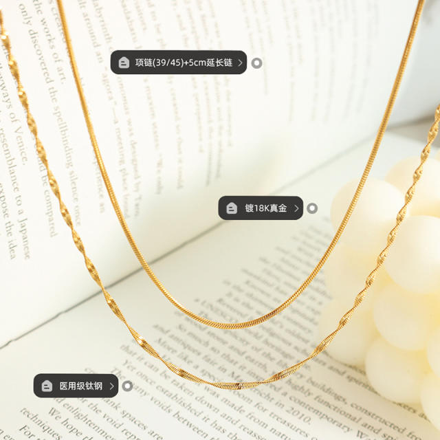 Occident fashion concise two layer chain stainless steel necklace