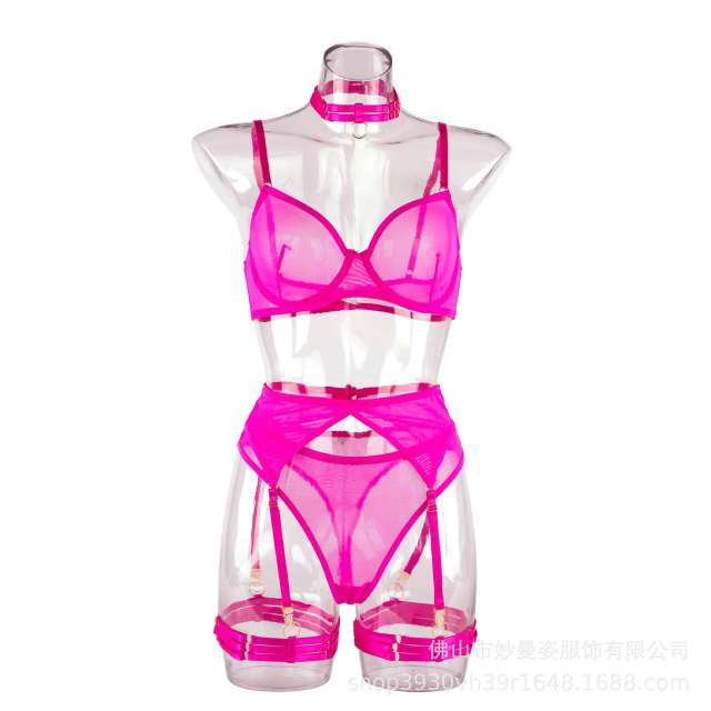 6pcs sexy plain color lingerie set