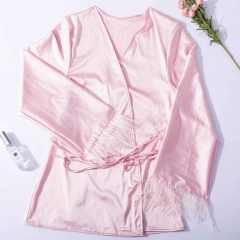 Luxury satin lingerie set with cardigan