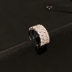 Luxury pave setting diamond cuff bangle rings