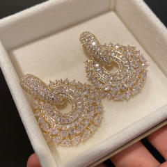Top quality pave setting diamond earrings