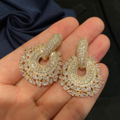 Top quality pave setting diamond earrings