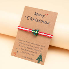 Christmas tree braid bracelet