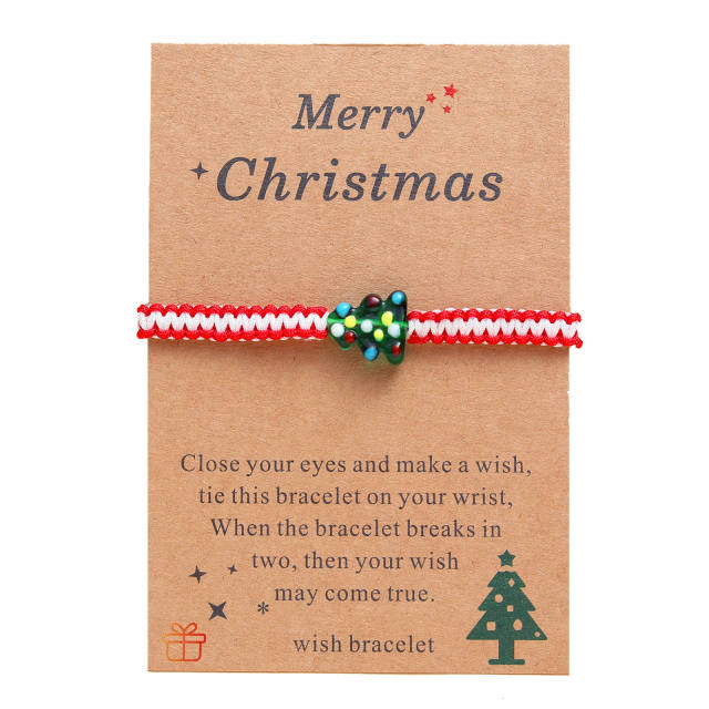 Christmas tree braid bracelet