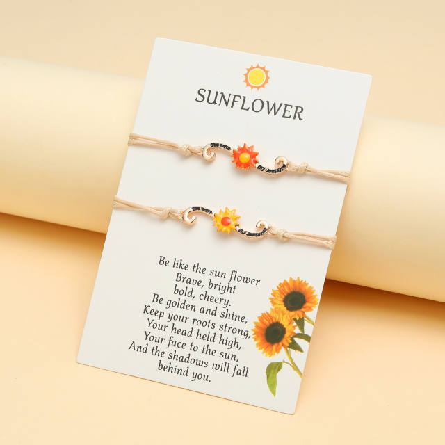 Amazon classic sunflower string bracelet card bracelet