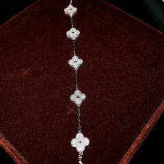 Luxury diamond clover necklace bracelet earrings
