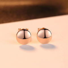 925 sterling silver simple round shape studs earrings